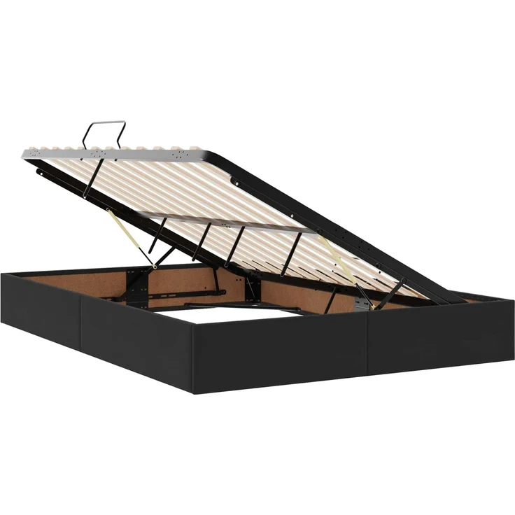 vidaXL LED-Speicherbett mit Matratze Schwarz 160 x 200 cm Samt 3459320 – Bild 6