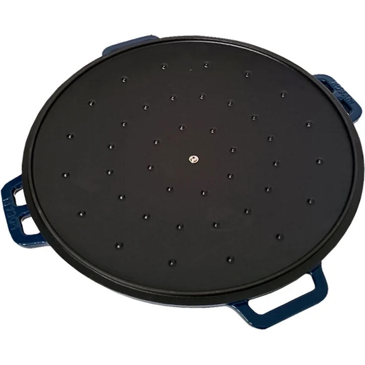 Kasan ROBARI Wok ASIA 12 Liter mit Deckel aus Gusseisen emailliert blau – Bild 6