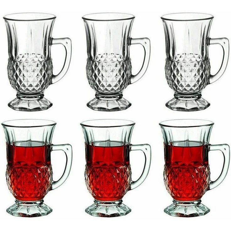 Pasabahce Auflaufform Pasabahce Istanbul Teeglas mit Henkel 6er Set, Glas – Bild 1