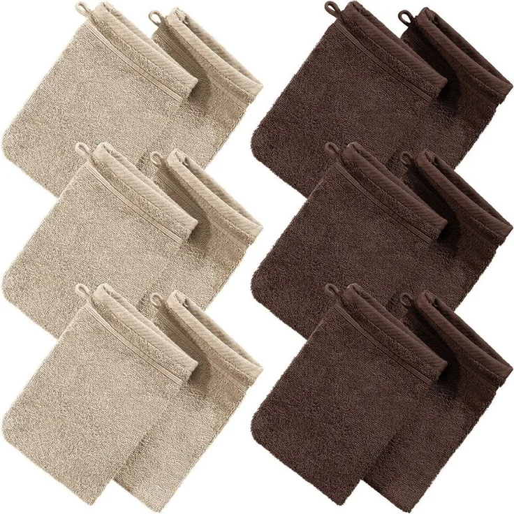 Erwin Müller Handtuch Set Waschhandschuh "Heidelberg" 12er-Pack, Frottier, Walk-Frottier Uni