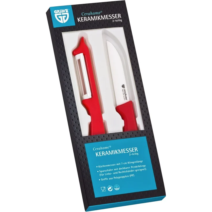 Keramik 2er Set Messer + Schäler ROT – Bild 4