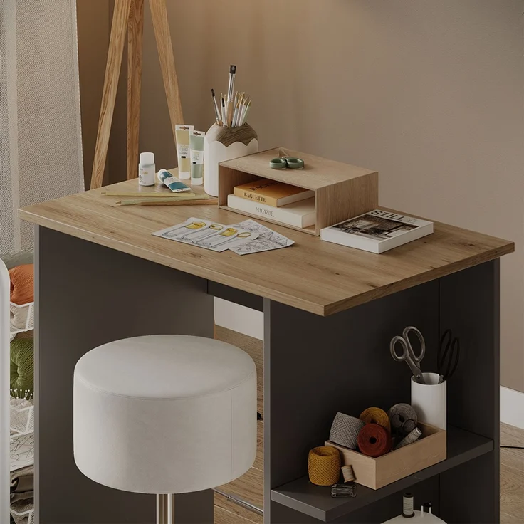 Schreibtisch Simple Anthrazit/Artisan 80 x 50 cm Vicco – Bild 4