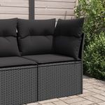 vidaXL Gartensofa-Ecke mit Kissen Schwarz Poly Rattan 365985