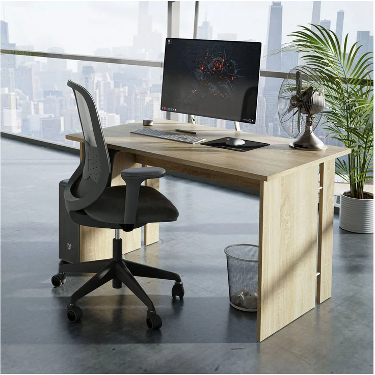 Lookway Schreibtisch Omera, Eiche Sonoma, 120 cm, Breite: 119 cm, Höhe: 75 cm, Tief: 78,2 cm, einfache Selbsmontage