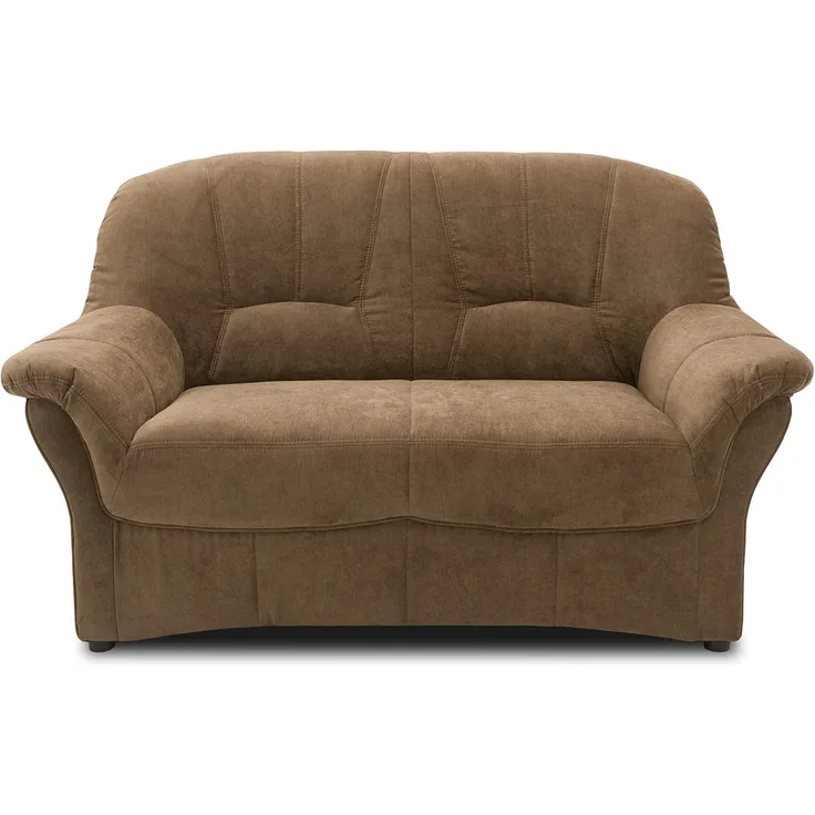 DOMO Collection Bahia FK Sofa, 2er Couch mit Federkernpolsterung, Federkernsofa in klassischem Design, 2 Sitzer, Polstermöbel, braun, 153 cm