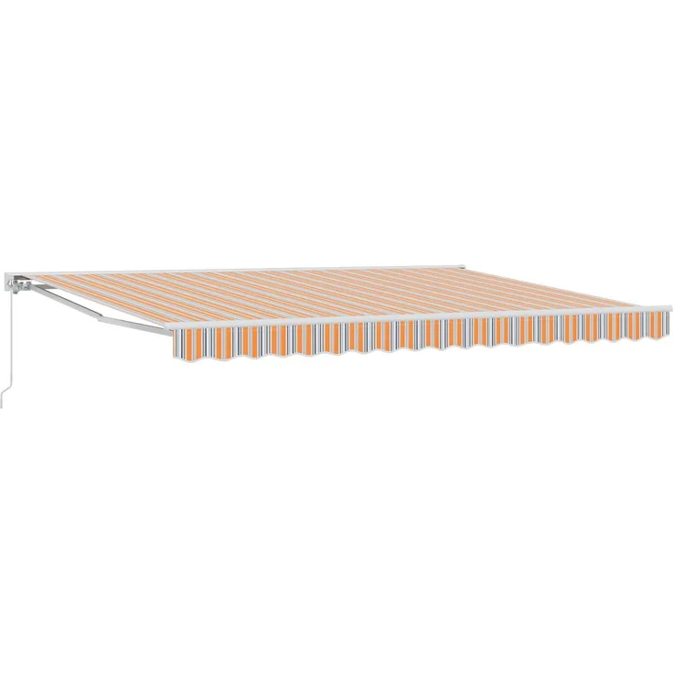 vidaXL Manuell einziehbare Markise Orange, Grau, Blau, Weiß 4 × 3,5 m 3420278