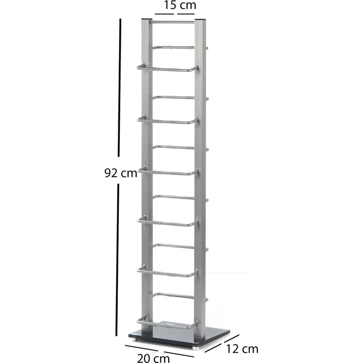 DESIGN DELIGHTS CD-Regal DESIGN CD STÄNDER "TOWER", silber, 92 cm, Aluminium, für 85 CDs – Bild 2