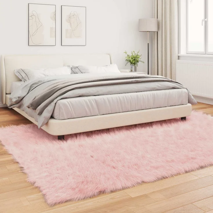 vidaXL Kunstschaffell Teppich Tafalla Rosa 240 x 340 cm Polyester 42021552 – Bild 3