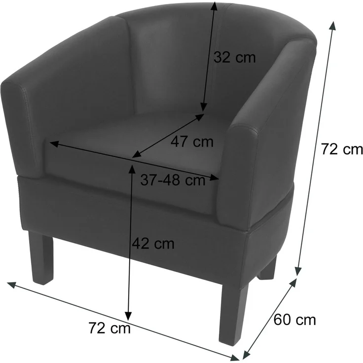 Lounge-Sessel HWC-O17, Sessel Clubsessel Cocktailsessel, FSC®-zertifiziert Kunstleder ~ creme – Bild 3