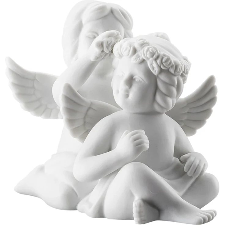 Rosenthal Selection Engelpaar mit Blumen Klein Weiss Matt