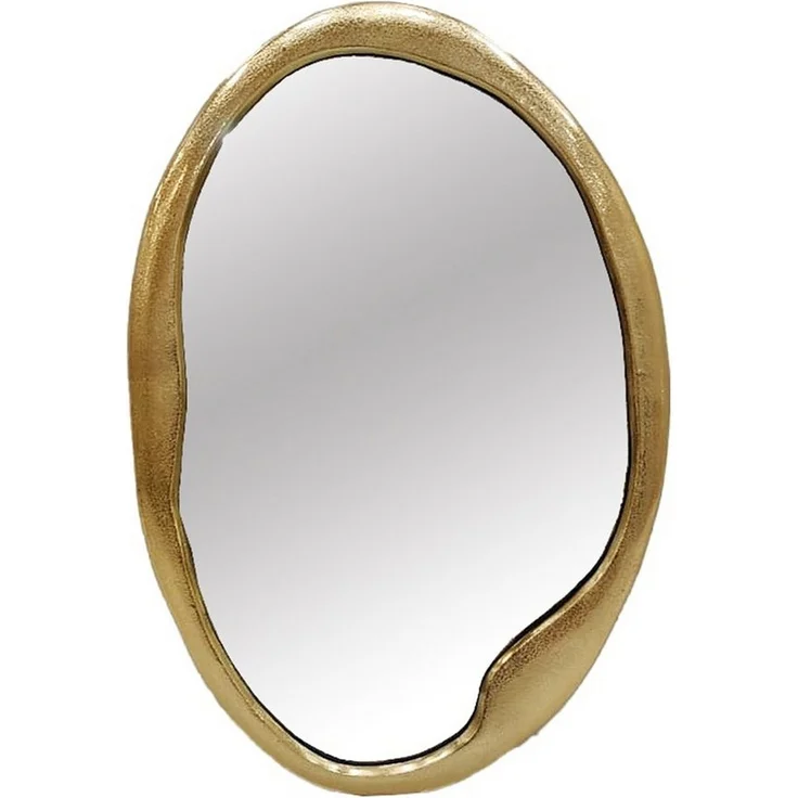 riess-ambiente Wandspiegel ABSTRACT 55 cm gold – rund, handmade, Metall, Statement-Piece (Einzelartikel, 1-St), organische Form, Unikat, eleganter Spiegel für Flur & Wohnzimmer, Deko – Bild 1