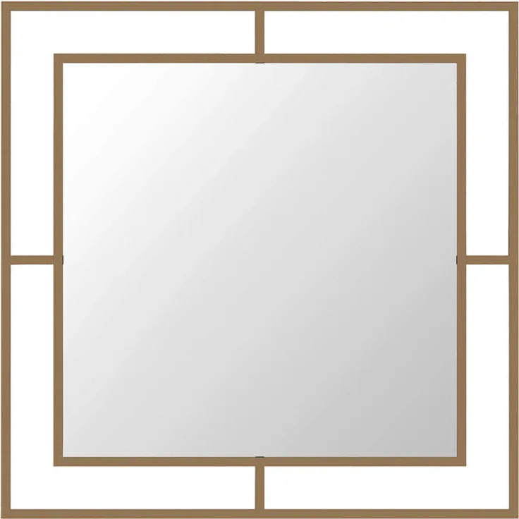 Livetastic Wandspiegel, quadratisch, gold, Metall, 58x58x2 cm