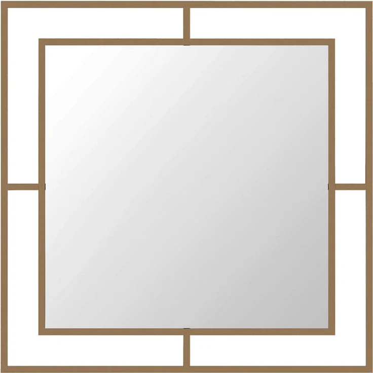 Livetastic Wandspiegel, quadratisch, gold, Metall, 58x58x2 cm