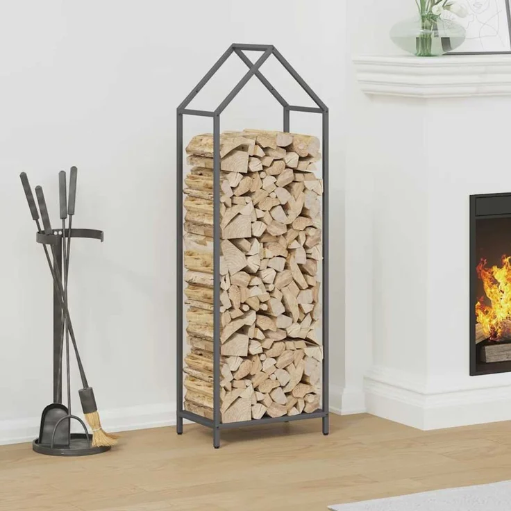 vidaXL Brennholzregal Anthrazit 40x25x120 cm Kaltgewalzter Stahl 864301 – Bild 1