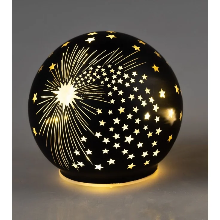 formano Weihnachtsfigur Deko Kugel Licht Gold LED-Licht mit Timer Weihnachtskugel rot – Bild 2