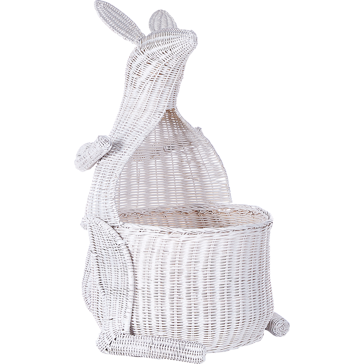 Aufbewahrungskorb Rattan weiß Känguruform 74 cm KAPITI