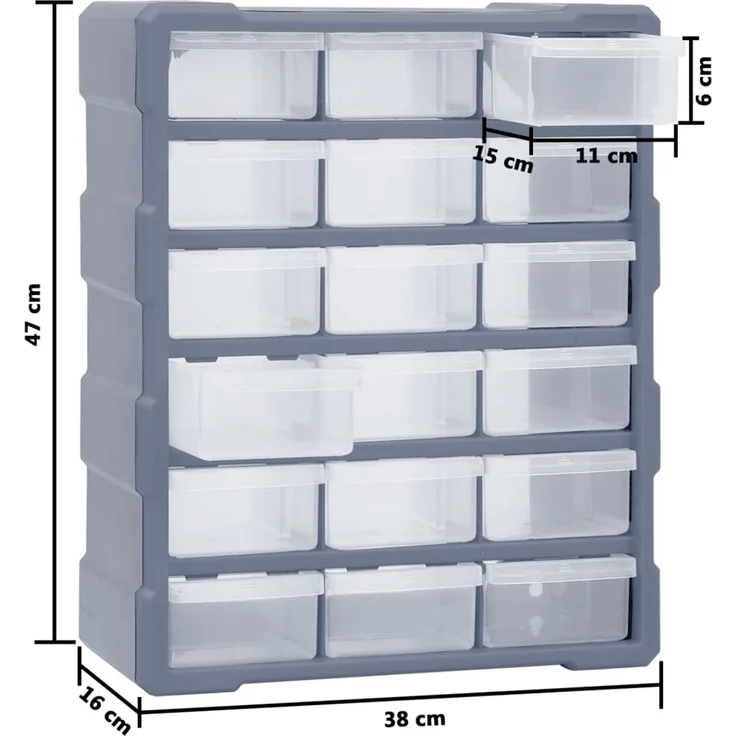 vidaXL Multi-Schubladen-Organizer 18 Schubladen 38x16x47 cm 149598 – Bild 9