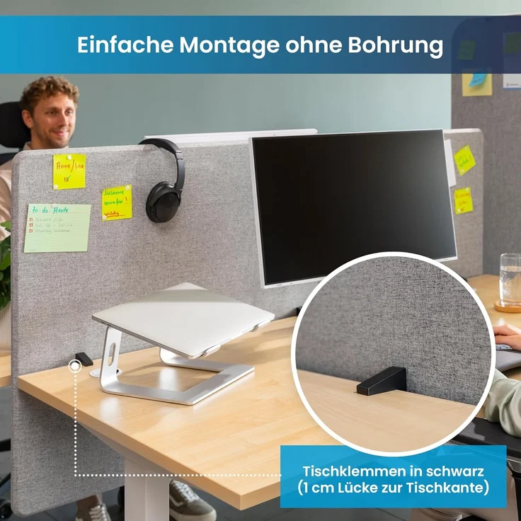 Ergotopia Raumteiler Akustik Trennwand Schreibtisch – Bild 8