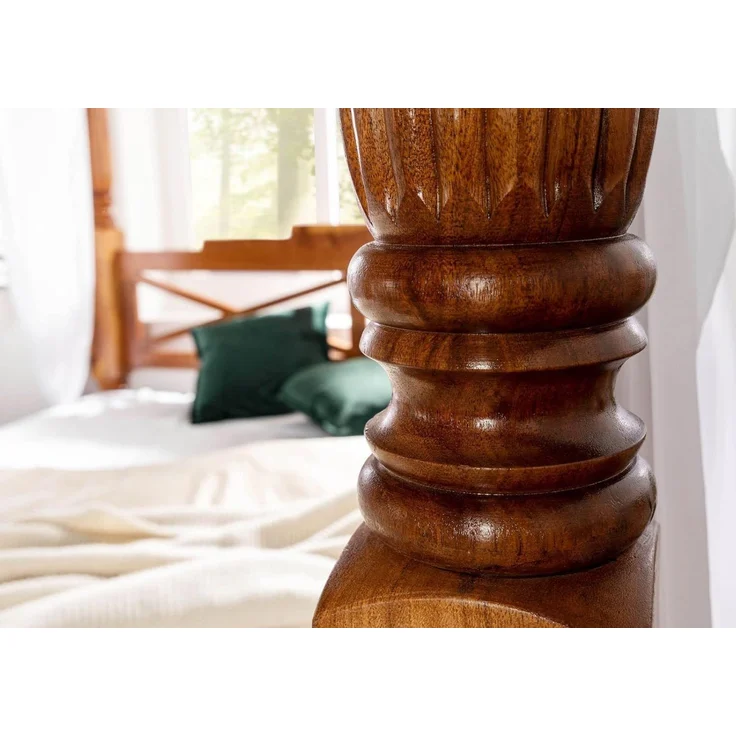 Himmelbett Akazie 200x200x224 honig lackiert OXFORD #0247 – Bild 5
