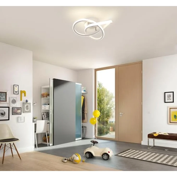 Comely Deckenlampe LED, 30W 3300LM LED Deckenleuchte Modern, Kreative Blumenform LED Deckenbeleuchtung für Schlafzimmer Flur Küche Balkon, 4500K Natürliches Licht, Weiß – Bild 2