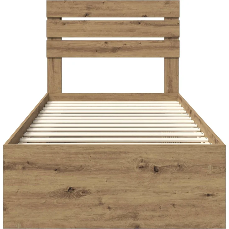 vidaXL Bettrahmen Kunsthandwerk Eiche 90 x 200 cm Massives Kiefernholz 3411462 – Bild 6