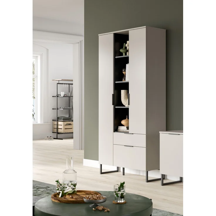 Stauraumtype B/H/T: 192x90x37 cm in Kaschmir Nachbildung und schwarz – Bild 6