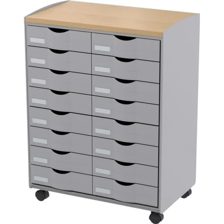 Paperflow Rollwagen DT162N. 02.23 16 Schübe 55,2x74,5x35cm grau – Bild 1
