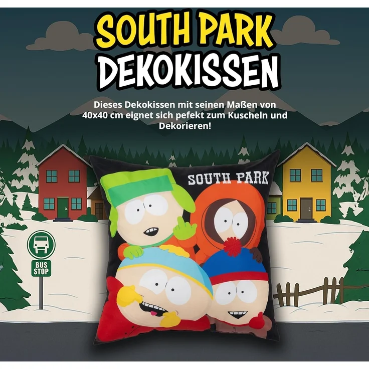 United Labels® Dekokissen South Park Kissen Plüsch Dekokissen Zierkissen Kopfkissen 40x40 cm – Bild 2