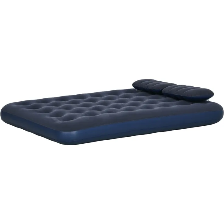 Wohnora-Luftbett Doppel-Luftmatratze mit Handpumpe & Kopfkissen, Blau 203x152x22cm für Camping & Gäste,H 22cm x T 203cm x B 152cm