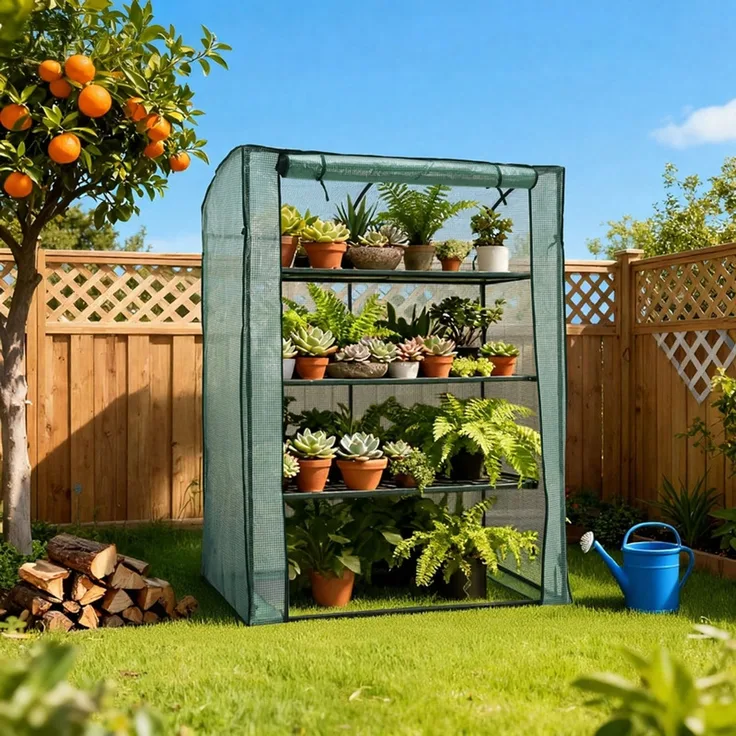 Home Nature Wohnkonzept Gewächshaus, Tomatengewächshaus, Stabil, Winterfest, für Balkon und Garten, Grün, 170 × 70 × 130 cm