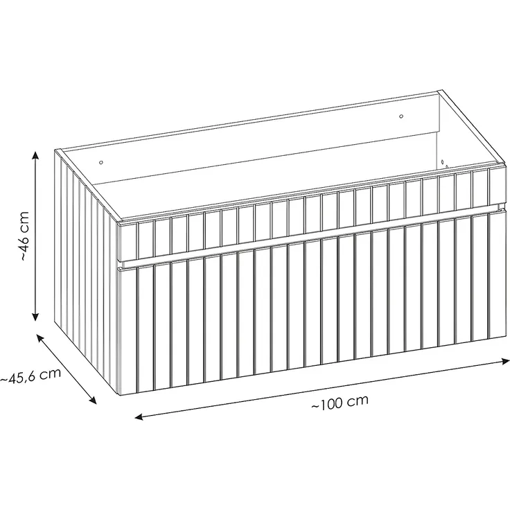 Vente-unique - SATARA Waschbeckenmöbel Holz, Platte Puderrosa - B 46 cm x H 46 cm x L 100 cm – Bild 4