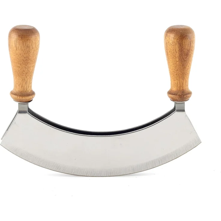 Hanseküche Wiegemesser Wiegemesser mit Brett – FSC®-zertifiziert, Nachhaltig, Ergonomisch Geformt, Langlebig – Bild 4
