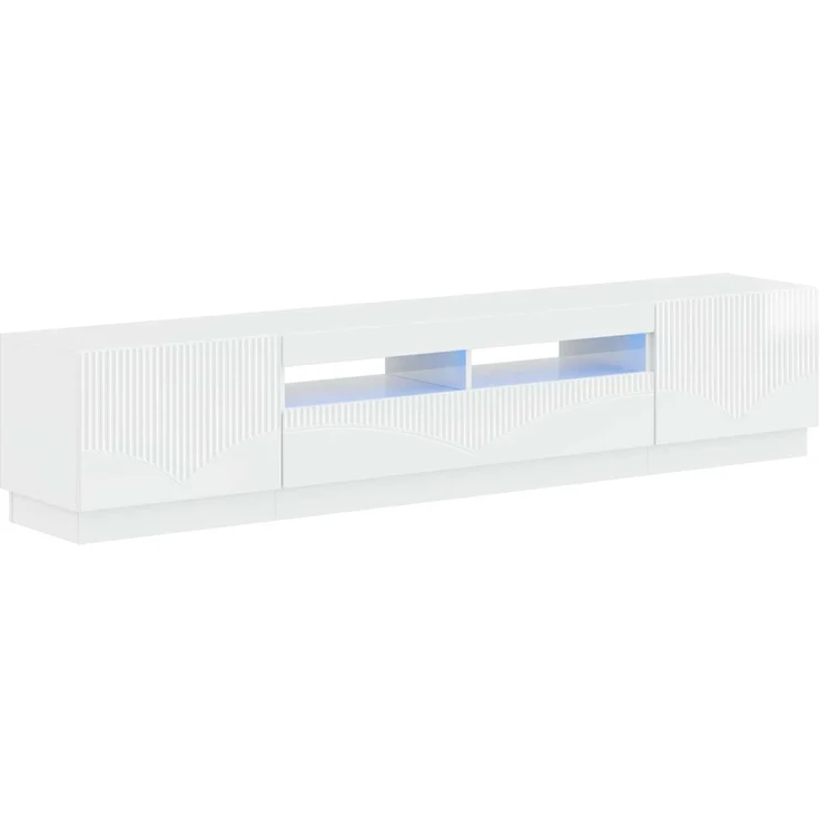 vidaXL LED-TV-Schrank HOORN 3 stk. Hochglanz Weiß Holzwerkstoff 3416843 – Bild 2