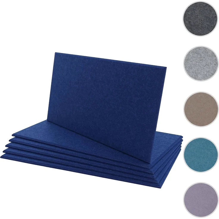6er-Set Akustikwandpaneel HWC-L52, Wandpaneele Akustikplatten, schalldämmend 1qm Fläche 60x30cm ~ dunkelblau – Bild 9