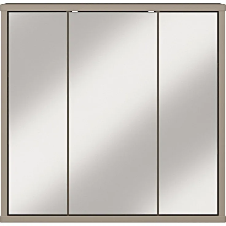 Badezimmerspiegelschrank >ALICE SPRINGS< in Taupe / Spiegel - 74,5x72x23,8cm (BxHxT)