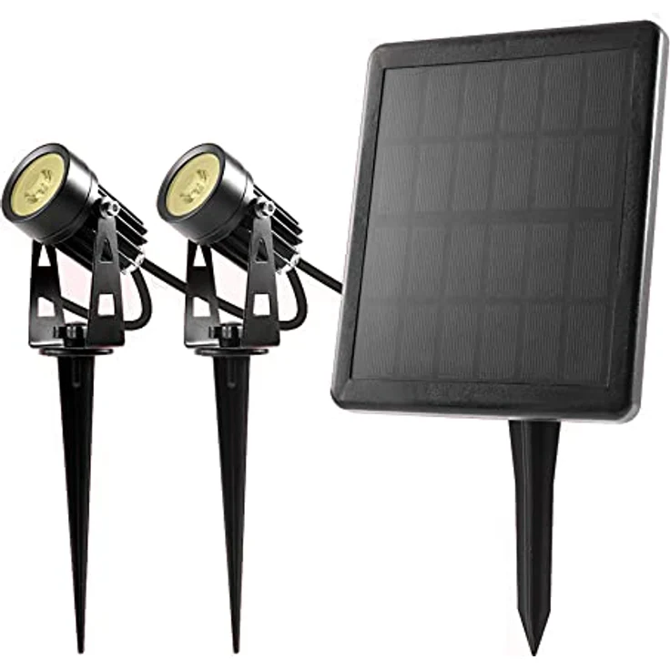 BOLD Solar-Strahler Garten 2er-Set - LED Solarleuchten Außen, Warmweiß – Bild 1