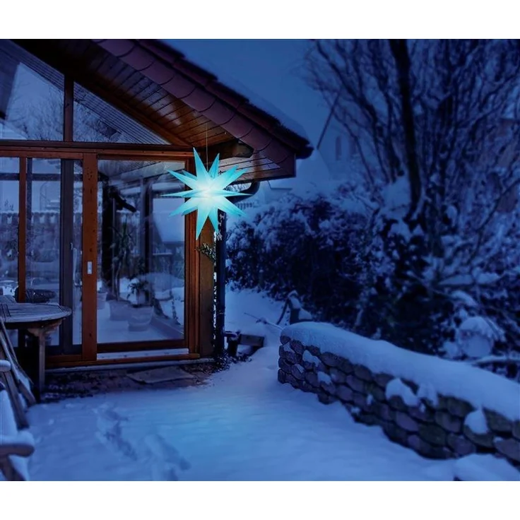 BONETTI LED Stern Weihnachtsstern, 3D Nordlicht, LED fest integriert, Farbwechsler, RGB, Ø 57 cm, mit 6-Stunden-Timer und Farbwechsler, Weihnachtsdeko aussen – Bild 4