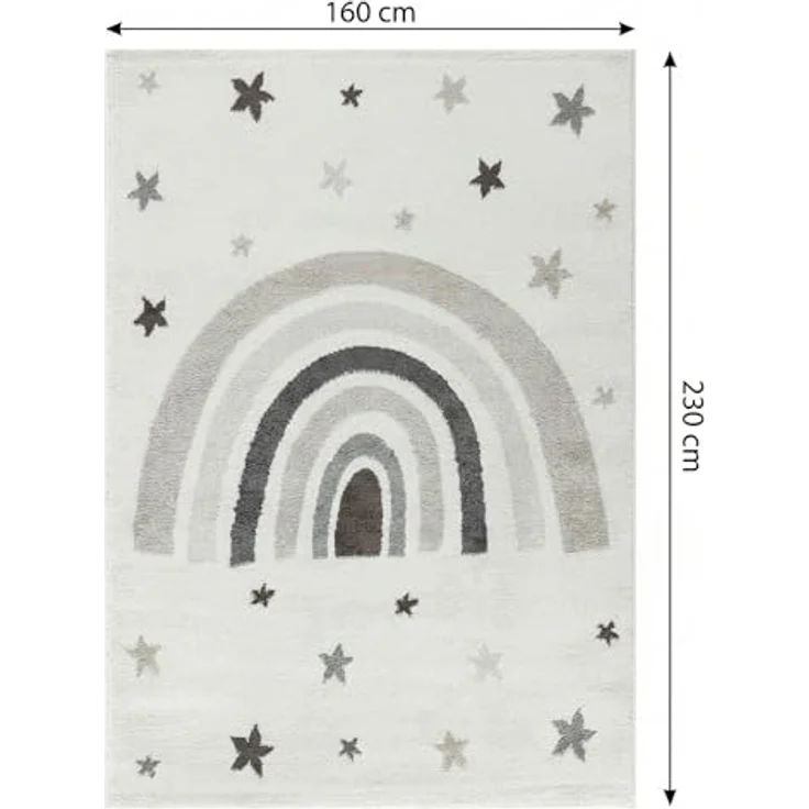 Jimri Kinderteppich DOTS l Pünktchen Gepunktet l Öko-Tex Siegel | Farbe: Beige Blau Rosa | Kinderzimmer/Jugendzimmer (Creme, 160x230 cm) – Bild 3