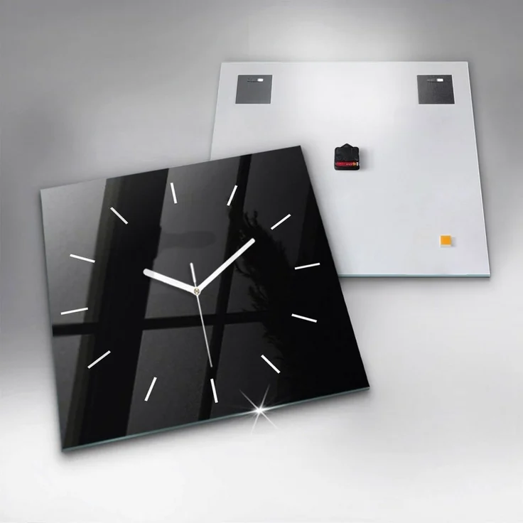 Tulup Wanduhr Wanduhr Modernistische Glaswanduhr 60x60cm Uhr aus gehärtetem Glas – Bild 4
