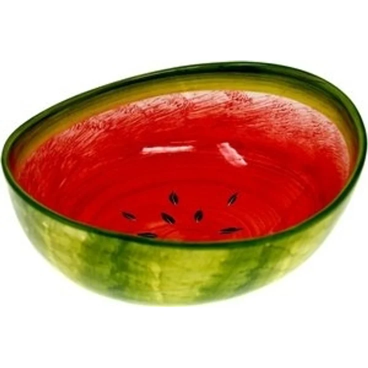 Lashuma Salatschüssel Melone, Keramik, (1-tlg), Handbemalte Servierschale in Melonen Optik Ø 25 cm – Bild 6