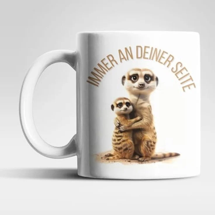 WS-Trend Tasse Erdmännchen Immer an deiner Seite Kaffeetasse Teetasse Geschenkidee, Keramik – Bild 1