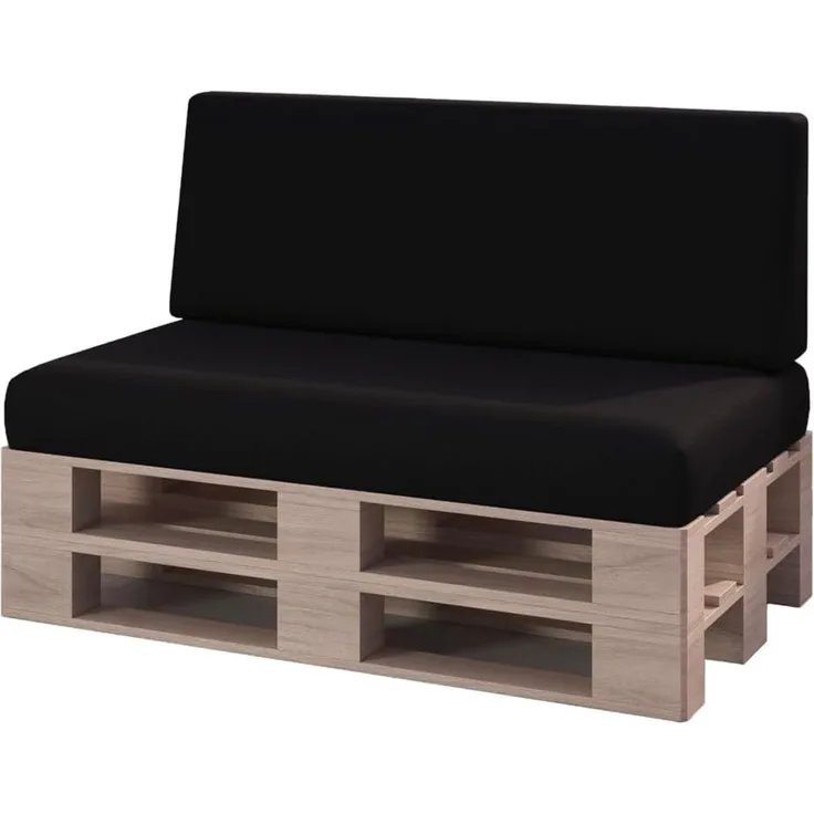 sunnypillow Palettenkissen Milano - 2er Set Palettenauflage mit abnehmbarem Bezug Kaltschaum, 2er Set Sitz- und Rückenkissen