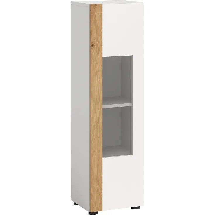 Vitrine (B/H/T: 30x112x33 cm) in weiß Nachbildung
