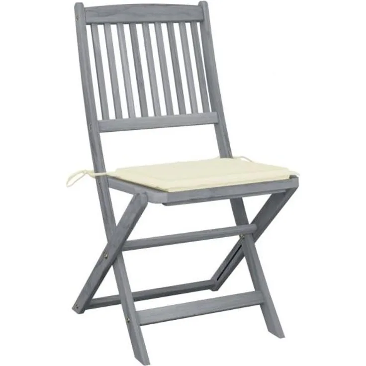 vidaXL Klappbare Gartenstühle 4 Stk. mit Kissen Massivholz Akazie 3064565