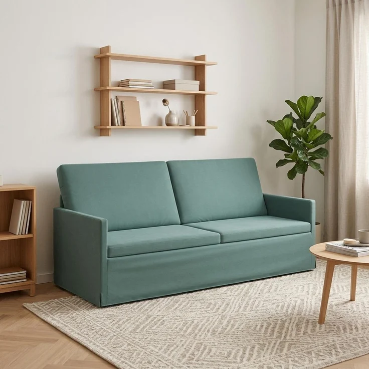 vidaXL 3-Sitzer Sofa Meergrün 190 x 81 x 82 cm Samt (V) 42041131 – Bild 1