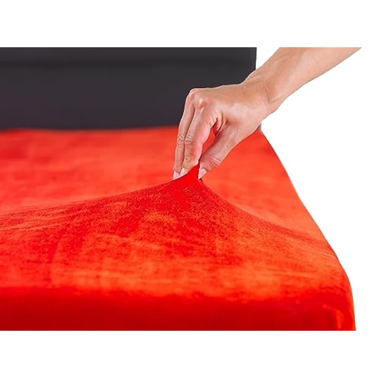 MALIKA® Premium warme Spannbettlaken Cashmere-Touch Bettlaken Jersey Fleece Spannbetttuch Laken, Farbe:Petrol, Größe:120x200 cm – Bild 9