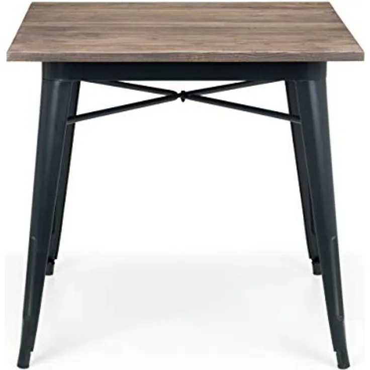 Der quadratische Julian Bowen Grafton Esstisch in Mokka-Ulme verfügt über ein industrielles und modernes Design