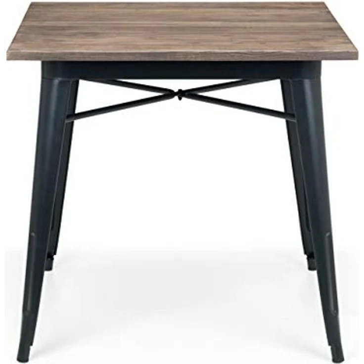 Der quadratische Julian Bowen Grafton Esstisch in Mokka-Ulme verfügt über ein industrielles und modernes Design – Bild 1