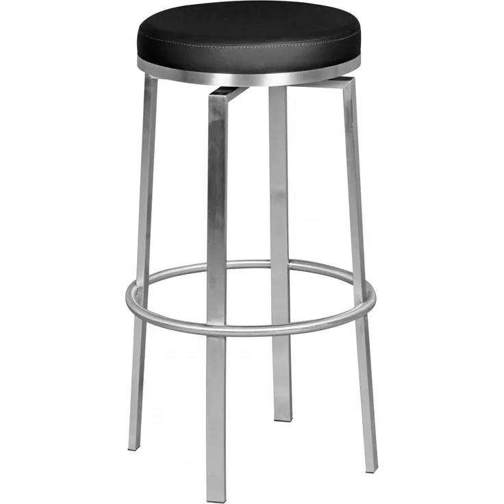 Wohnling Barhocker 42 x 76 x 42 cm Edelstahl 360° Drehbar schwarz