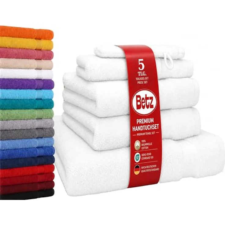 Betz Handtuch Set 5-TLG. Premium 1 Duschtuch 2 Handtücher 1 Gästetuch 1 Waschhandschuh, 100% Baumwolle – Bild 2